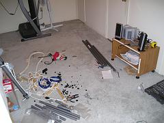 Exercise equipment in basement, Mar 2005